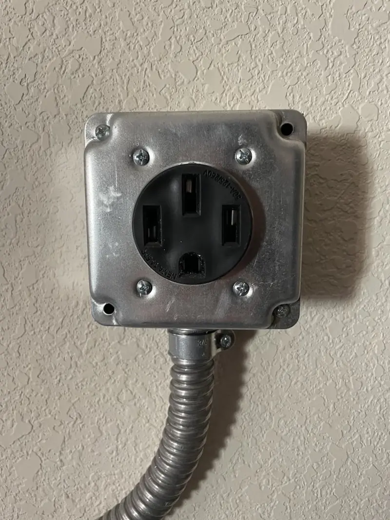 NEMA 14-50 outlet installed for Electrical Panel Upgrade in Bystrom