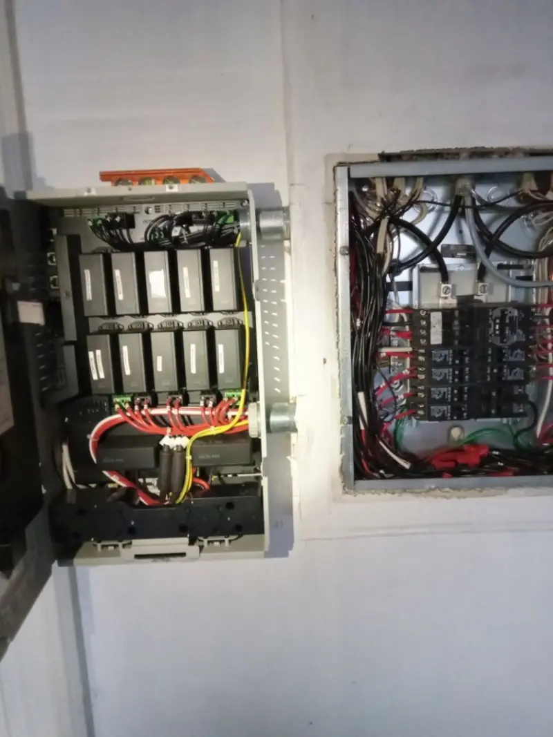 Electrical panel upgrade completed for Security Camera Wiring in Bystrom